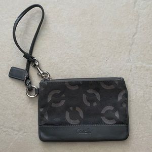 Coach gray wristlet